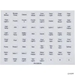 Pentair 520549 EasyTouch Indoor Control Panel For 8 Circuit Systems 7 Pentair 520549 EasyTouch Indoor Control Panel For 8 Circuit Systems -Art Swimming Pool 520549 labels