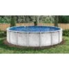 15' Round Adobe Mist 52" Steel 6" Top Rail Above Ground Pool Package - NB7702P -Art Swimming Pool adobe mist above ground pool