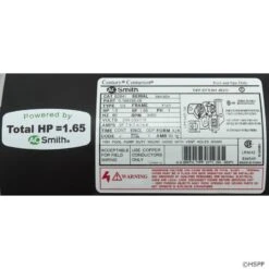 B2841, B2841V1 Pool Pump Motor 56Y Frame 1 HP Square Flange 115/208-230V - Energy Efficient 15 B2841, B2841V1 Pool Pump Motor 56Y Frame 1 HP Square Flange 115/208-230V - Energy Efficient -Art Swimming Pool b2841v1 pool pump motor 56y frame label