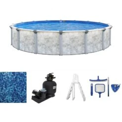 Bermuda 24' Round 52" Resin Frame Above Ground Pool Package - NB7208P