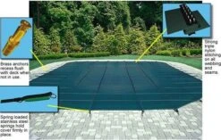 Commercial Black Mesh Safety Cover For 18 Ft X 36 Ft Pool - 25 Year Warranty
