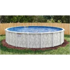 Crystal Falls II 30' Round 52" Resin Frame Above Ground Pool Package - NB7632P