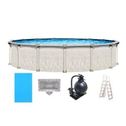 Kona Pearl 18' Round 52" Steel Swimming Pool Package