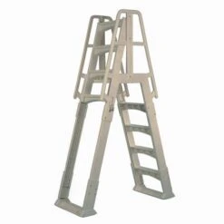 Vinyl Works Premium A-Frame Above Ground Pool Ladder - Taupe -Art Swimming Pool ne120t c