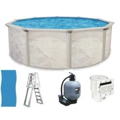 Ocean Mist Englewood 24' Round 48" Above Ground Pool Package