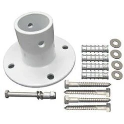 Perma-Cast PF-3119-A White Aluminum Deck Flange With Hardware 1.90"