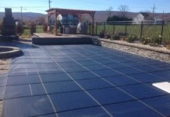 GLI 16' X 36' Rectangular Secur-A-Pool Blue Mesh Safety Cover - 12 Year