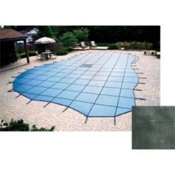 Arctic Vortex 12' X 24' Rectangle 15yr Solid Safety Cover W/ Cover Pump - Green (CES)