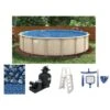 21' Round Surfside 52" Steel 7" Top Rail Above Ground Pool Package - NB7306P -Art Swimming Pool surfside round steel above ground pool package bb